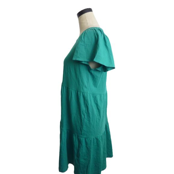 NWT J Crew Knit Tiered Mini Dress Marine Green Size S - Picture 4 of 6